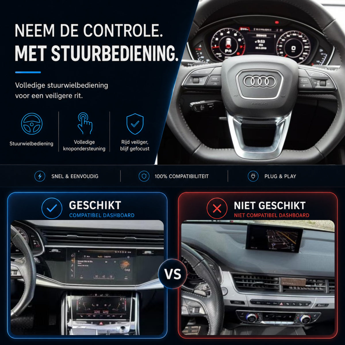 Audi Q7 en Audi SQ7 | 2019 t/m 2026 | CarPlay & Android Auto Box | MIB3-6