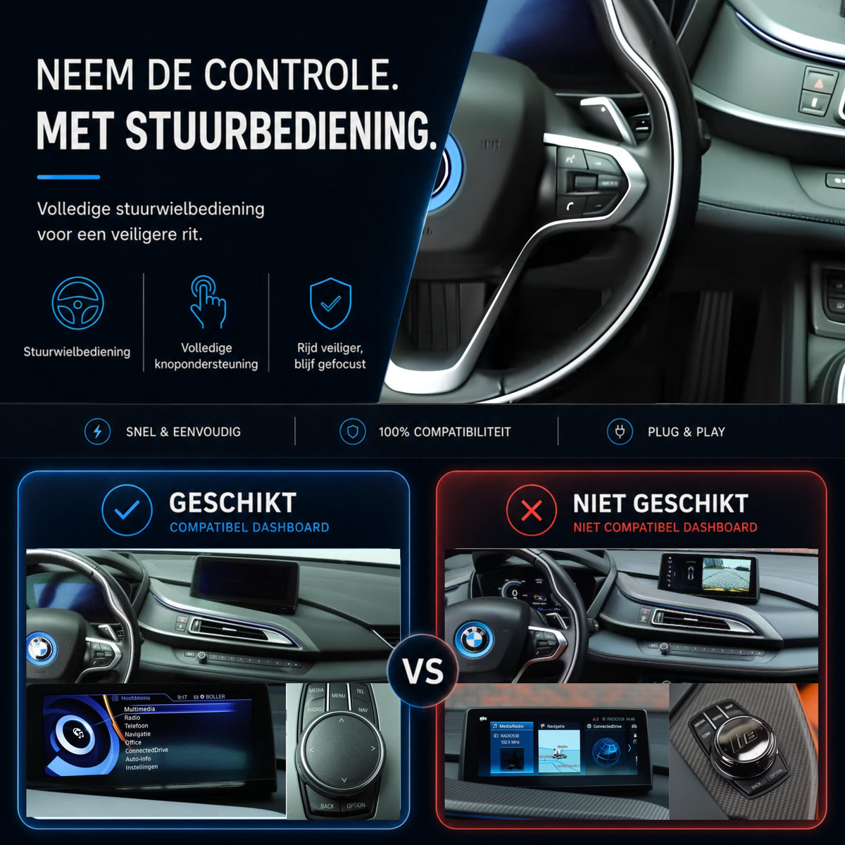 BMW i8 I12 | 2014 t/m 2018 | CarPlay & Android Auto Box | NBT-6