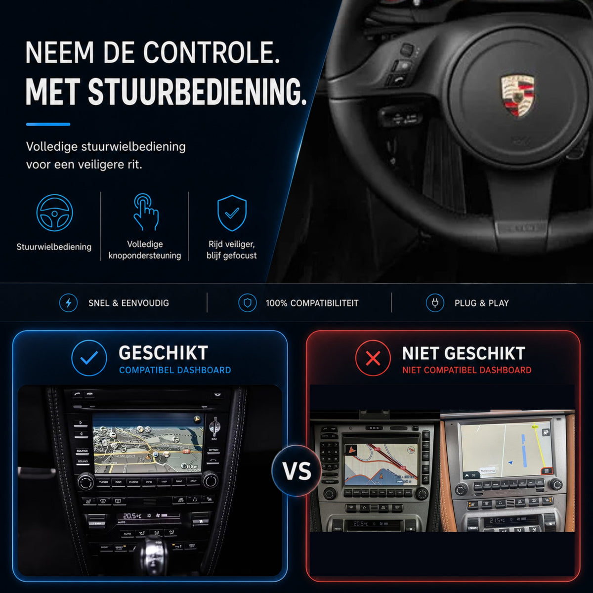 Porsche 911 (997.2) | 2008 t/m 2011 | CarPlay & Android Auto Box | PCM 3.0-6