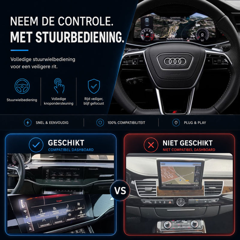 Audi A8 en Audi S8 | 2018 t/m 2025 | CarPlay & Android Auto Box | MIB3-6