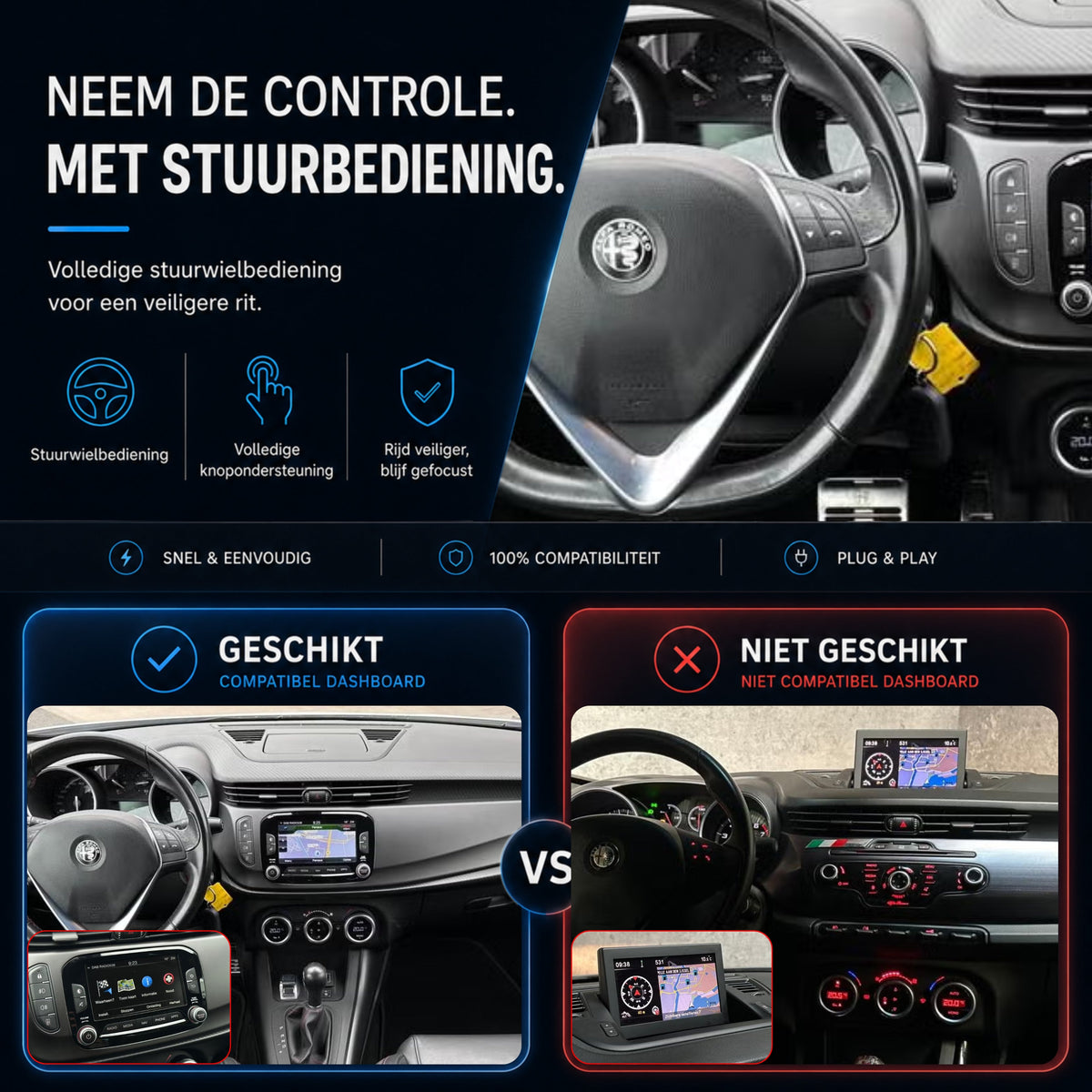 Davilon CarPlay & Android Auto Box | Geschikt voor Alfa Romeo Giulietta | 2014 t/m 2020-6