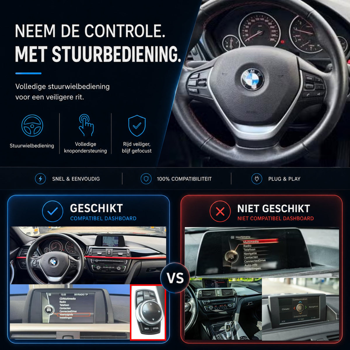 BMW 3 Serie E90/E91/E92/E93 | 2008 t/m 2013 | CarPlay & Android Auto Box | CIC-6