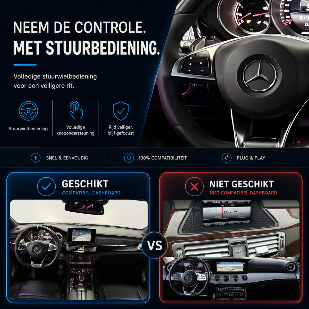 Mercedes CLS-Klasse W218 | 2015 t/m 2017 | CarPlay & Android Auto Box | NTG 5.0-6