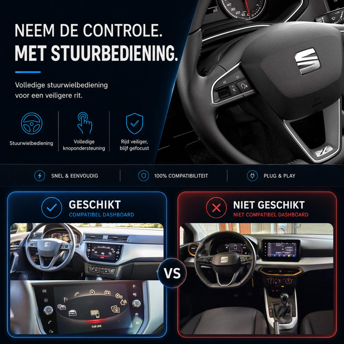 SEAT Arona | 2016 t/m 2021 | CarPlay & Android Auto Box | MIB-6