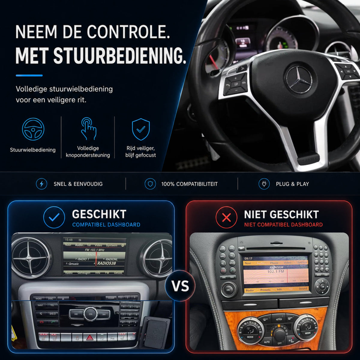 Mercedes SLK W172 | 2011 t/m 2016 | CarPlay & Android Auto Box | NTG 4.5-6