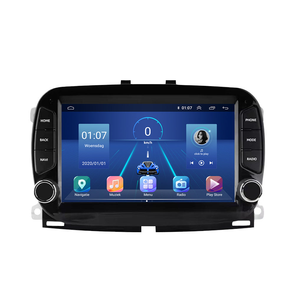 Fiat 500 CarPlay & Android Auto autoradio | 2016 t/m 2019 | Android 15 | Davilon | Zwart-6