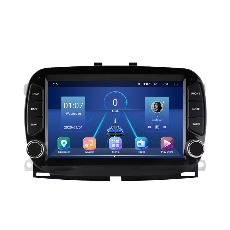 Fiat 500 CarPlay & Android Auto autoradio | 2016 t/m 2019 | Android 15 | Davilon | Zwart-6