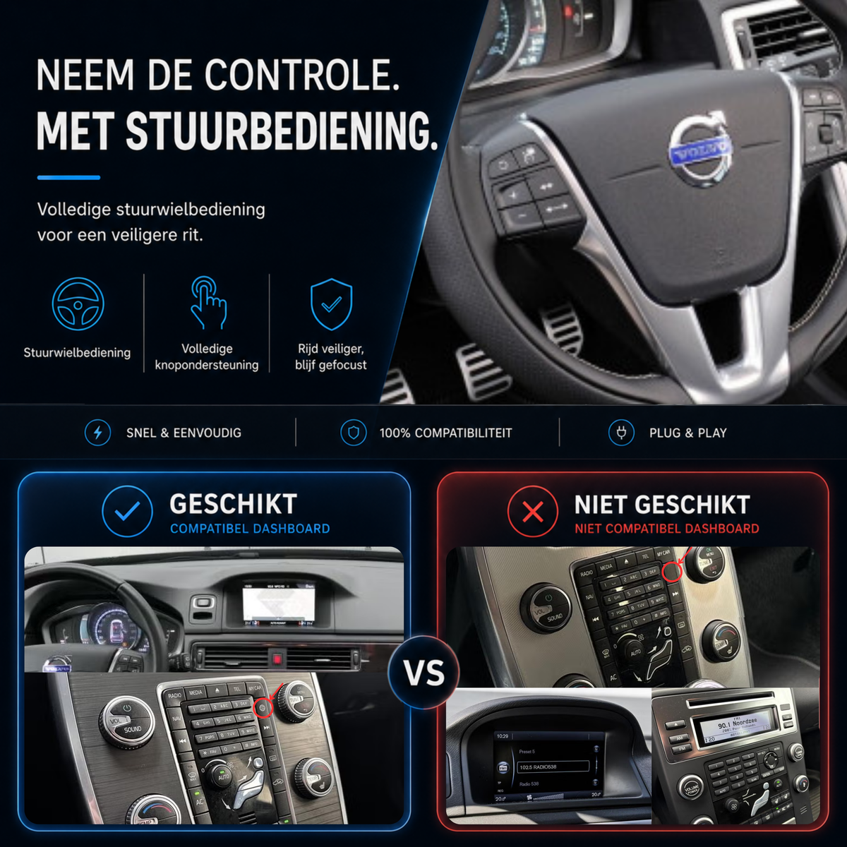 Volvo V70 | 2014 t/m 2018 | CarPlay & Android Auto Box | Sensus Connect-6