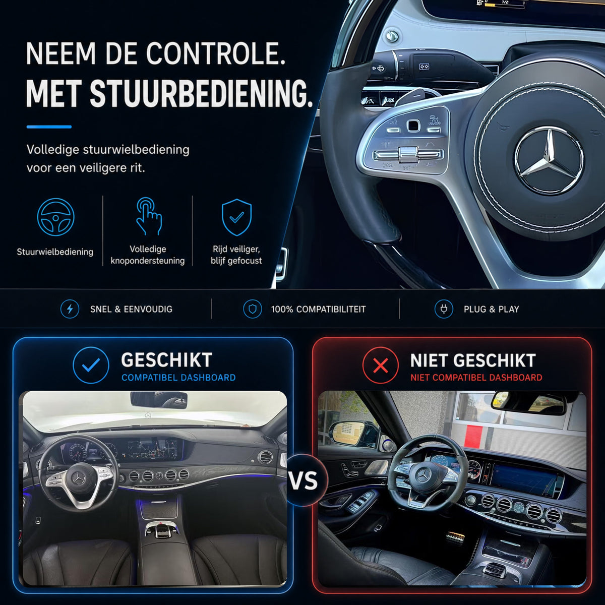 Mercedes S-Klasse W222 | 2017 t/m 2020 | CarPlay & Android Auto Box | NTG 5.5-6