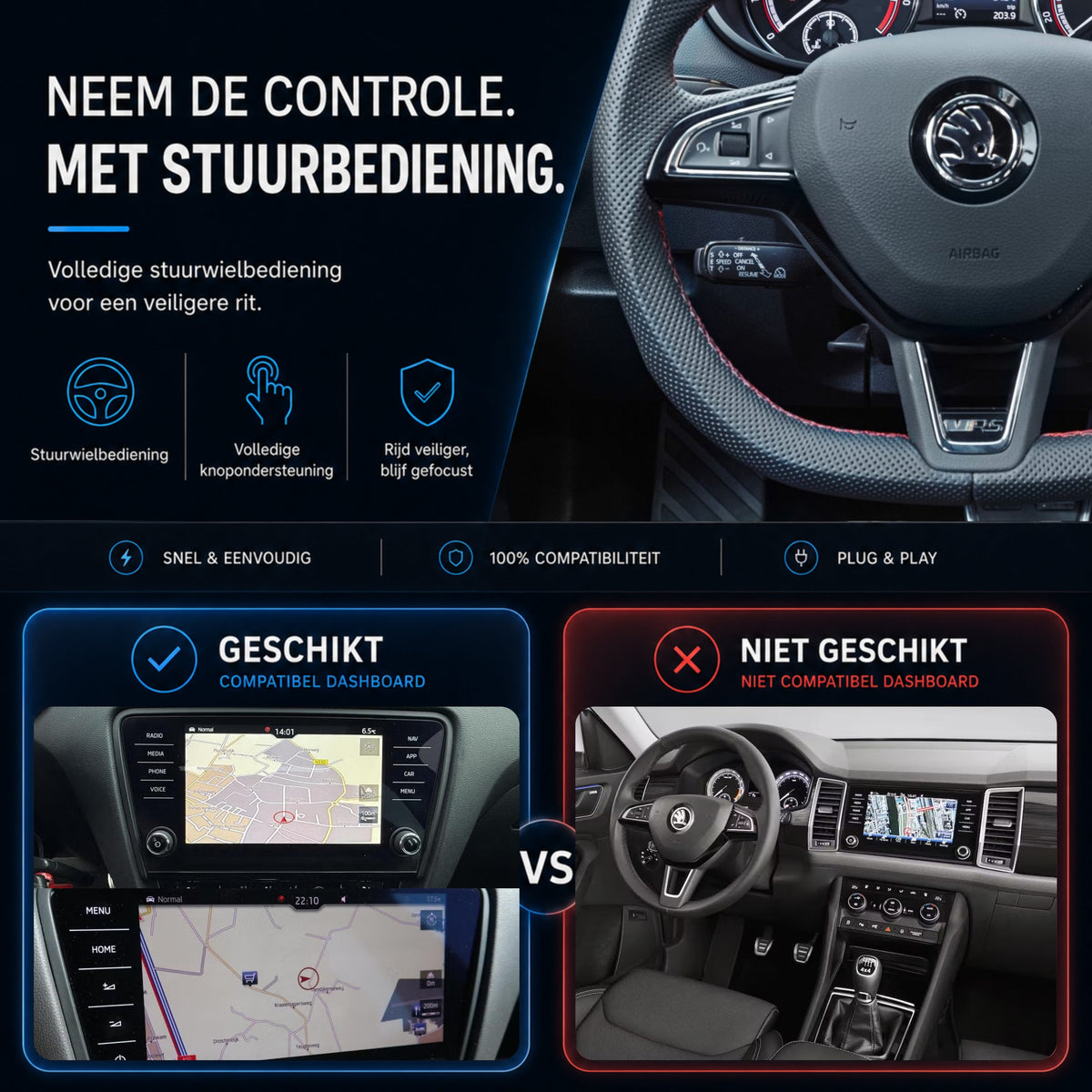 Škoda Octavia | 2013 t/m 2020 | CarPlay & Android Auto Box | MIB-6