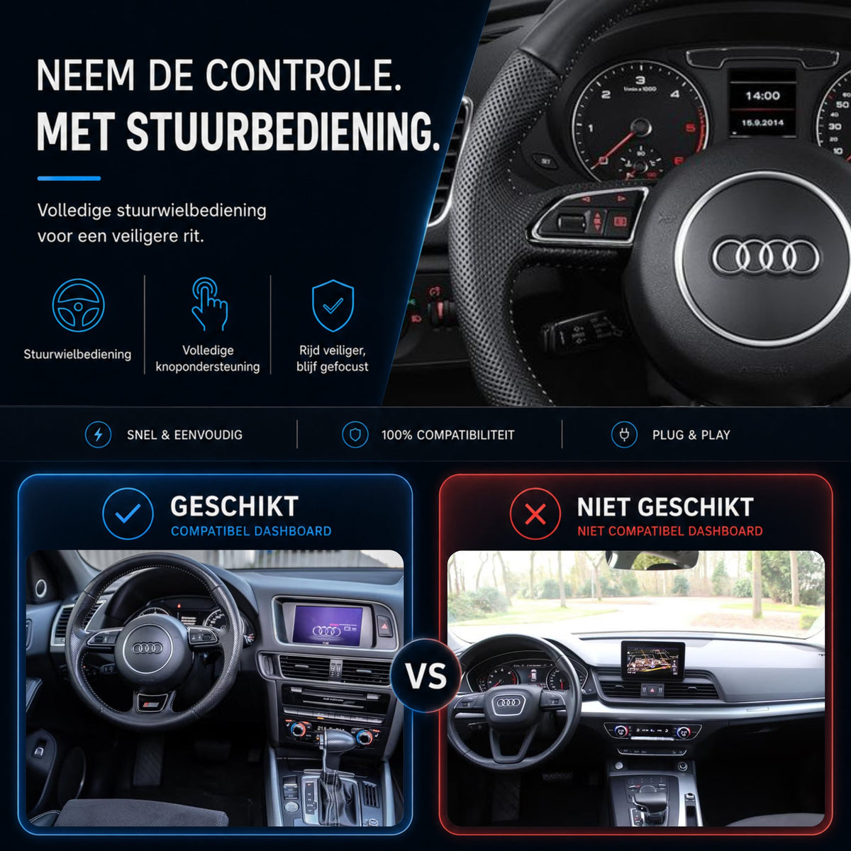 Audi Q5 en Audi SQ5 | 2008 t/m 2017 | CarPlay & Android Auto Box | MMI 3G-6