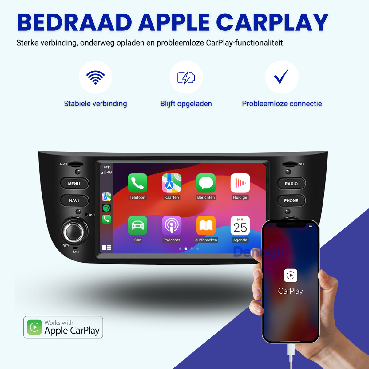 Fiat Punto Linea Autoradio | CarPlay | Android 13 | 2+64GB-8