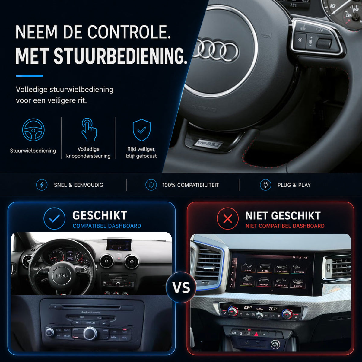 Audi A1 en Audi S1 | 2010 t/m 2018 | CarPlay & Android Auto Box | MMI 3G-6