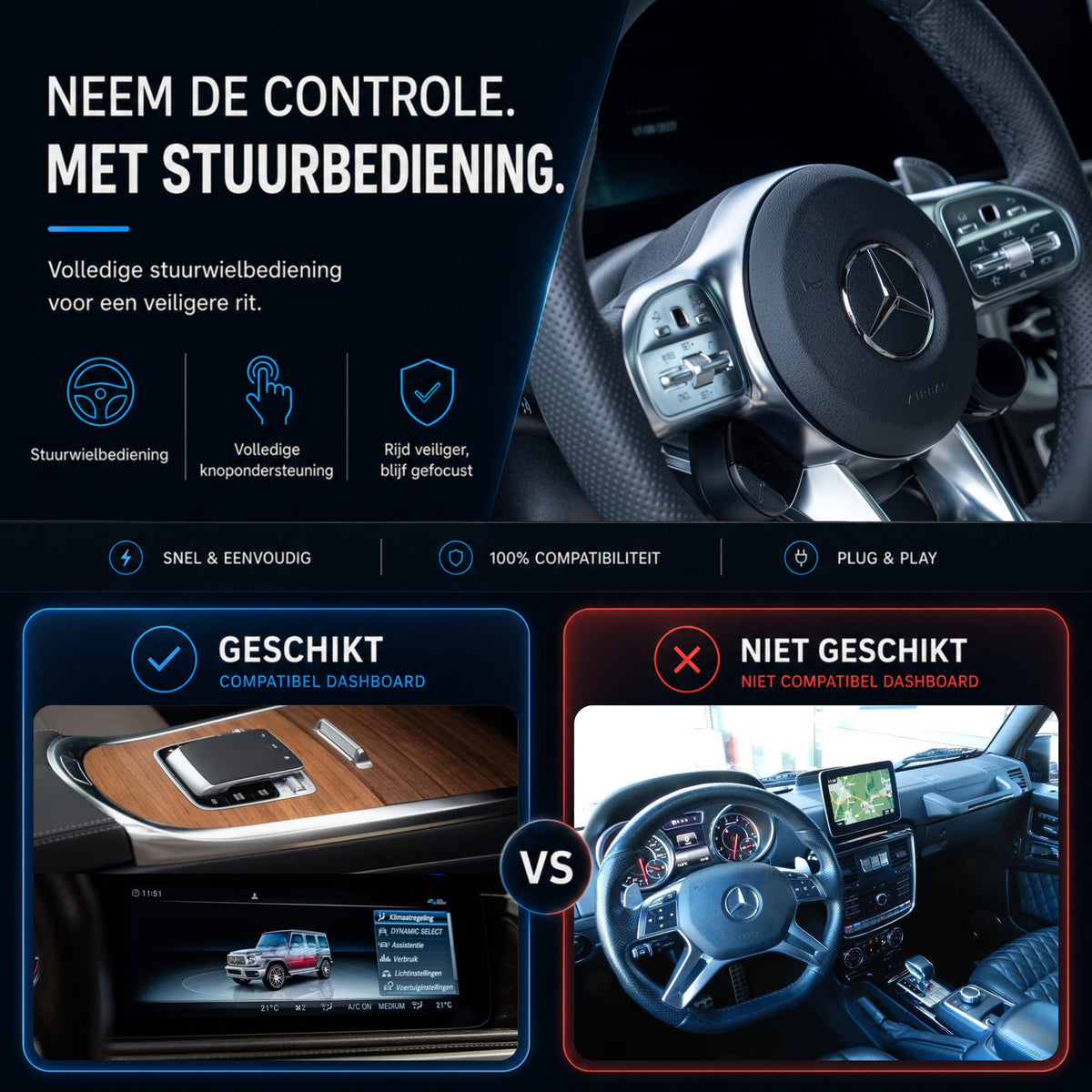 Mercedes G-Klasse W463 | 2018 t/m 2024 | CarPlay & Android Auto Box | NTG 5.5-6