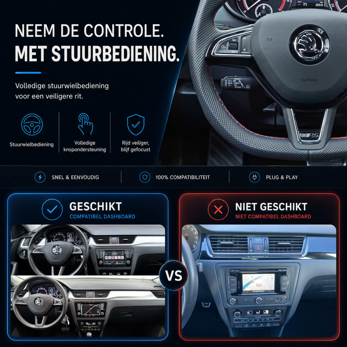 Škoda Rapid | 2015 t/m 2019 | CarPlay & Android Auto Box | MIB-6
