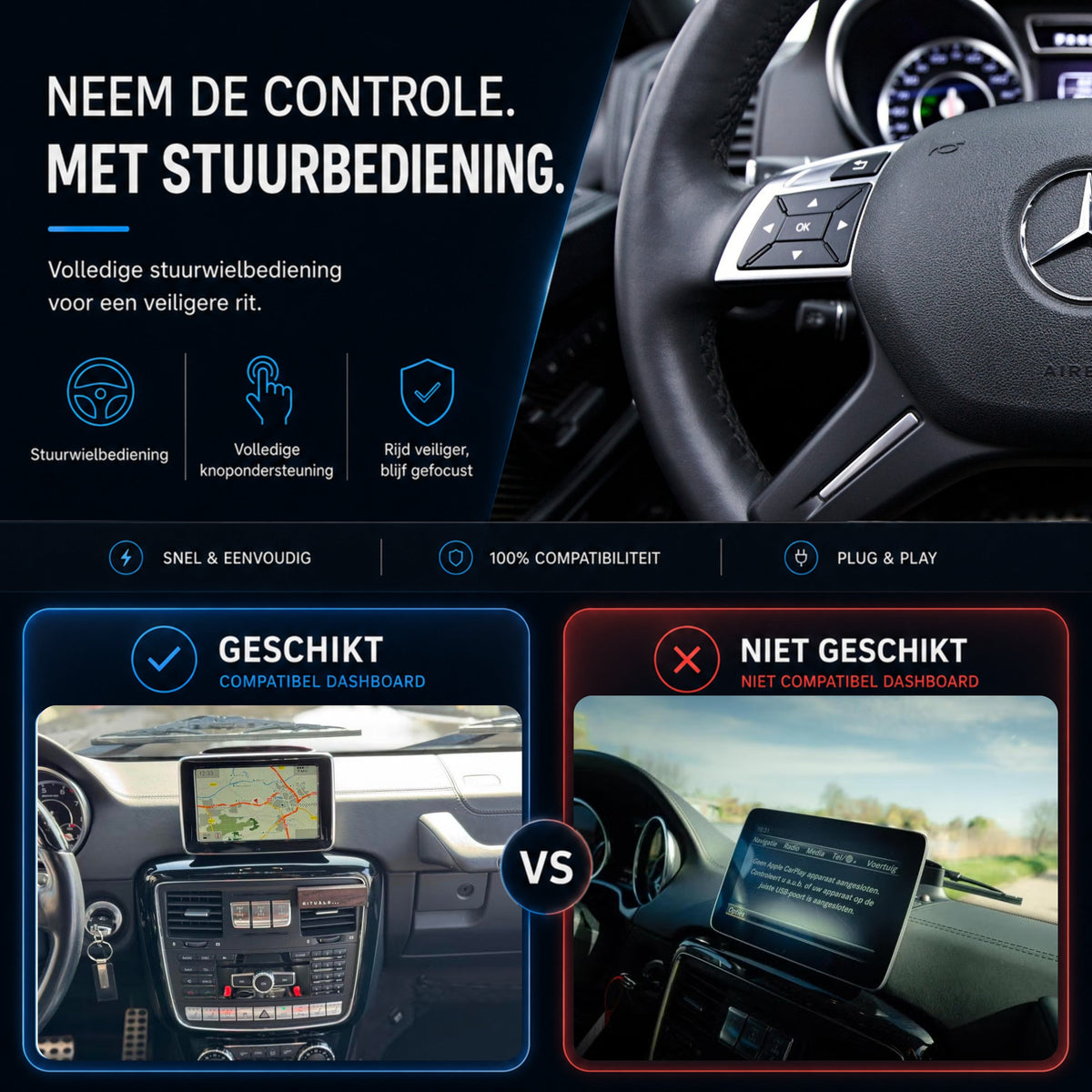 Mercedes G-Klasse W463 | 2012 t/m 2016 | CarPlay & Android Auto Box | NTG 4.5-6