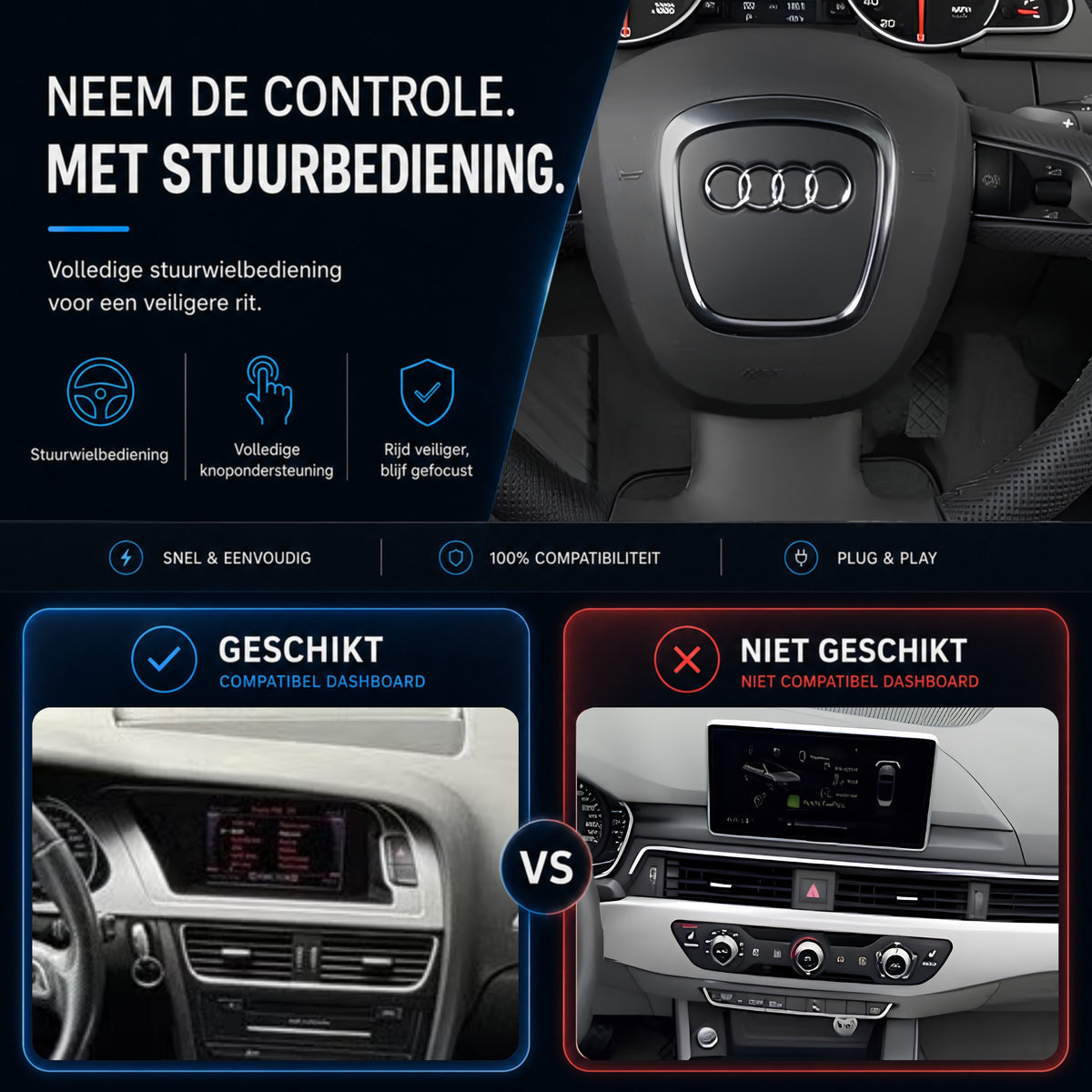 Audi A4, Audi S4 en Audi RS4 | 2012 t/m 2015 | CarPlay & Android Auto Box | MMI 2G-6