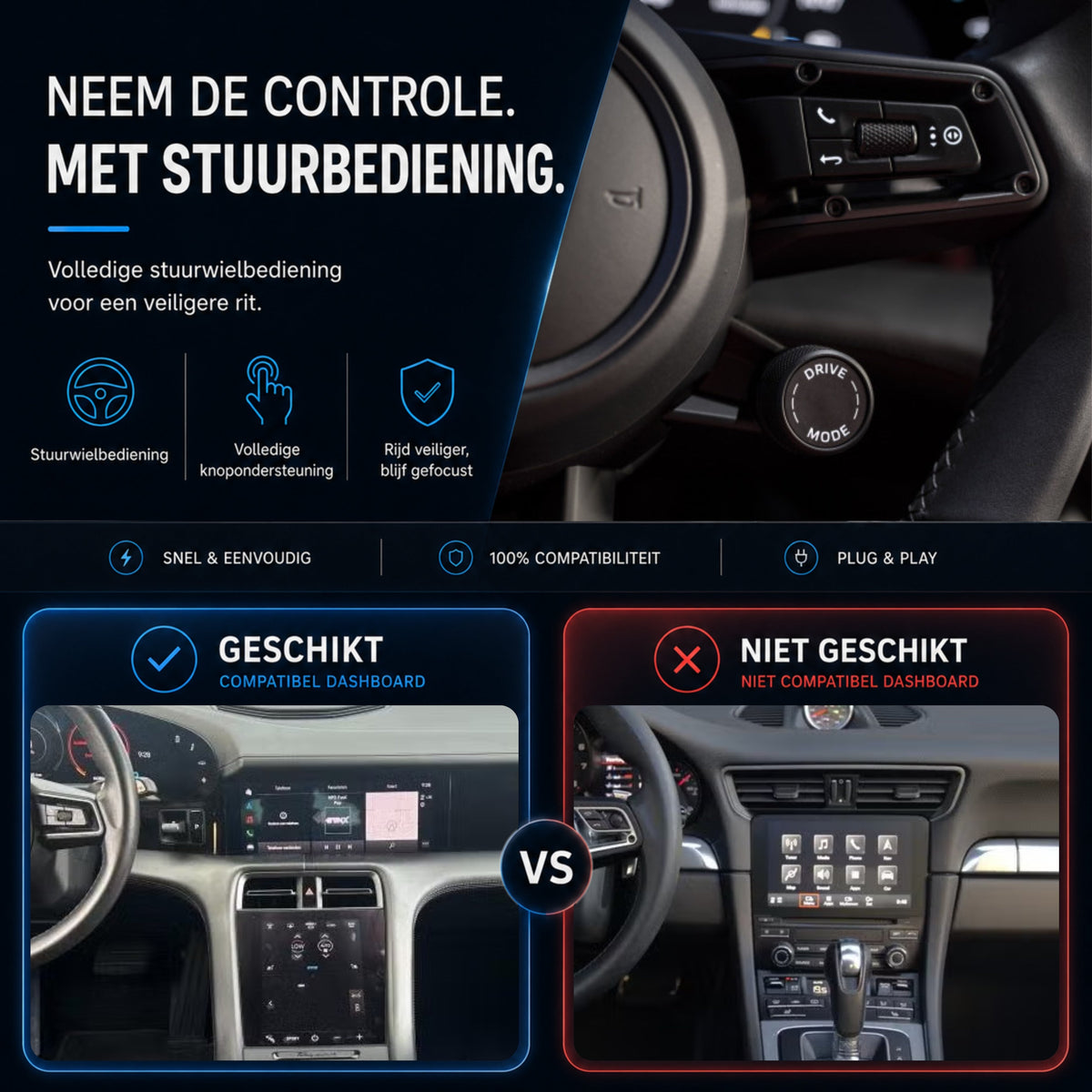 Porsche Taycan | 2019 t/m 2026 | CarPlay & Android Auto Box | MIB3-6