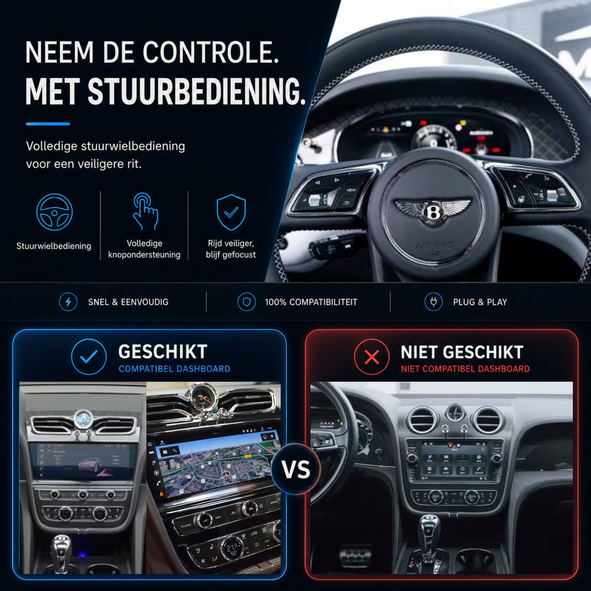 Bentley Bentayga | 2020 t/m 2026 | CarPlay & Android Auto Box | MIB3-6