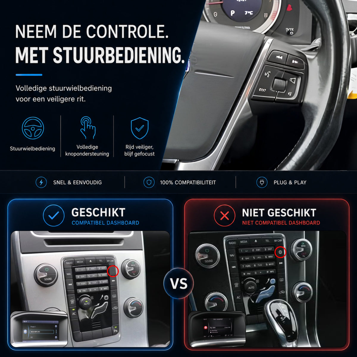 Volvo S60 | 2010 t/m 2013 | CarPlay & Android Auto Box | Sensus-6