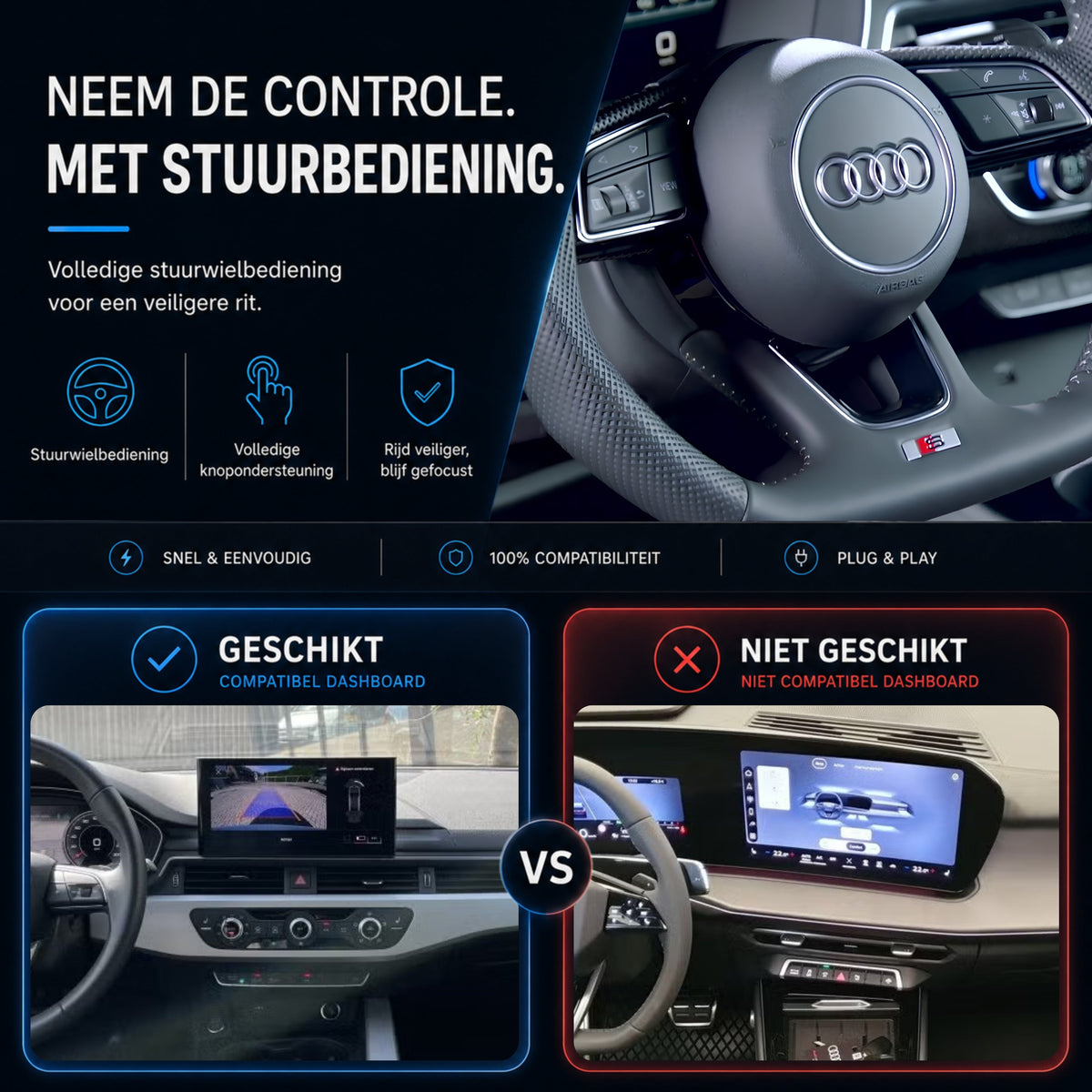 Audi A5, Audi S5 en Audi RS5 | 2020 t/m 2024 | CarPlay & Android Auto Box | MIB3-6