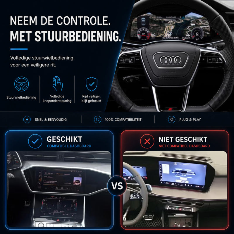 Audi A6, Audi S6 en Audi RS6 | 2019 t/m 2025 | CarPlay & Android Auto Box | MIB3-6