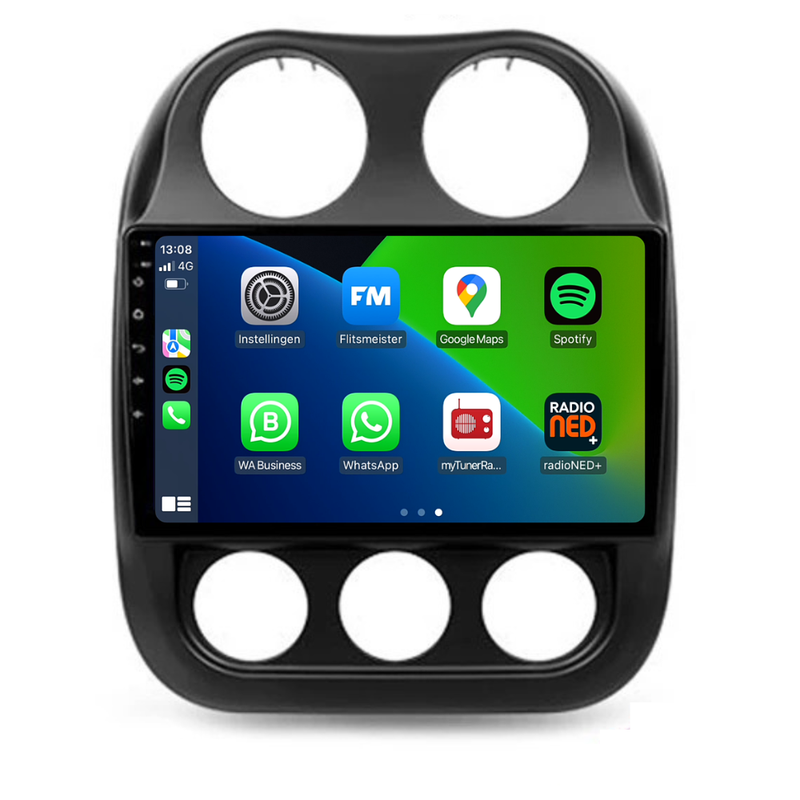 Jeep Compass CarPlay & Android Auto autoradio | 2010 t/m 2016 | Android 15 | Davilon | Inclusief nieuw paneel-1