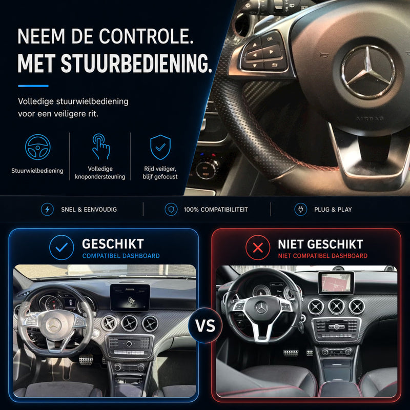 Mercedes A-Klasse W176 | 2015 t/m 2017 | CarPlay & Android Auto Box | NTG 5.0-6