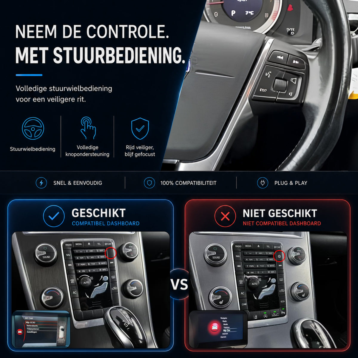 Volvo XC60 | 2011 t/m 2014 | CarPlay & Android Auto Box | Sensus-6