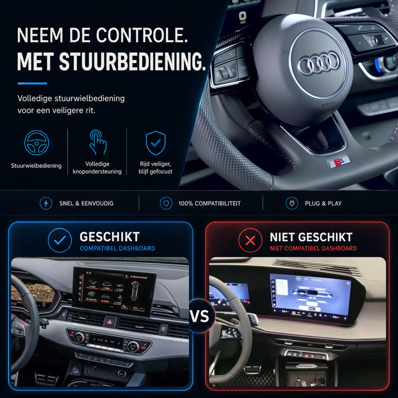 Audi A4, Audi S4 en Audi RS4 | 2020 t/m 2024 | CarPlay & Android Auto Box | MIB3-6