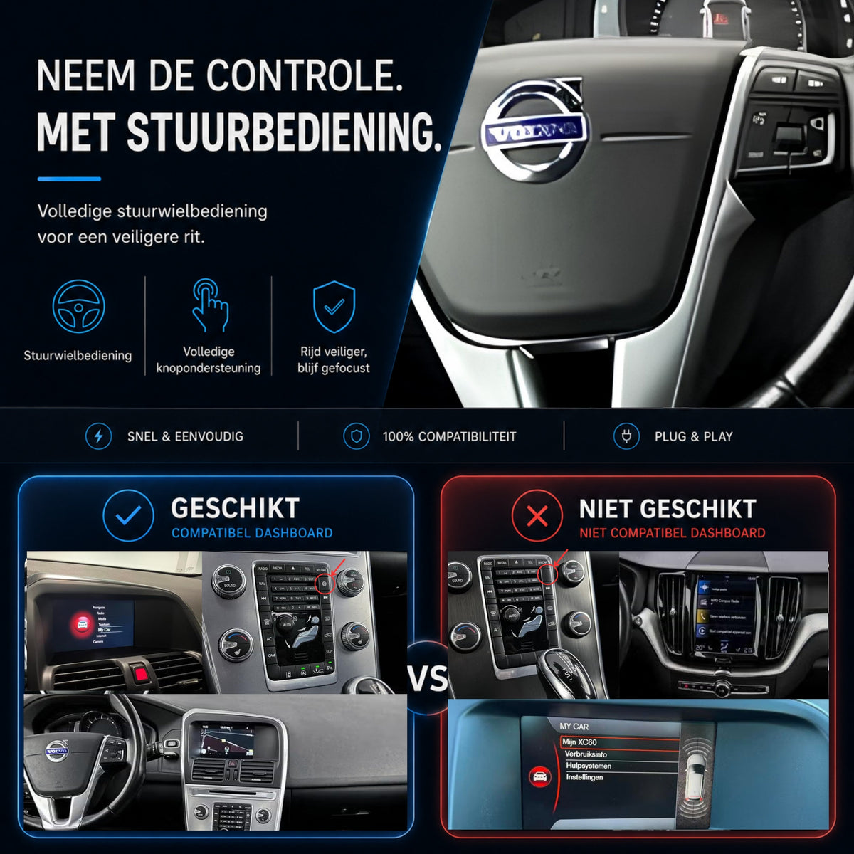 Volvo XC60 | 2014 t/m 2018 | CarPlay & Android Auto Box | Sensus Connect-6
