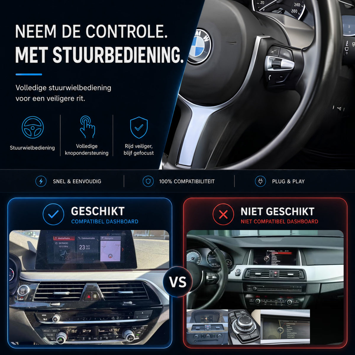 BMW 5 Serie G30/G31 | 2017 t/m 2020 | CarPlay & Android Auto Box | NBT EVO-6