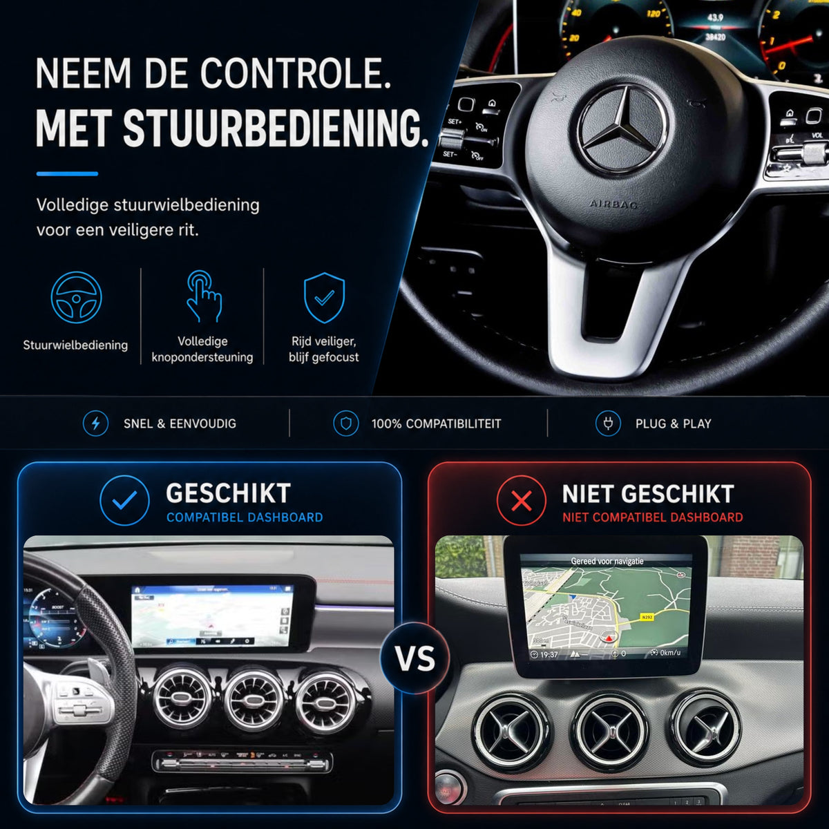 Mercedes CLA-Class W118 | 2019 to 2026 | CarPlay & Android Auto Box | NTG 6.0 (MBUX)-6