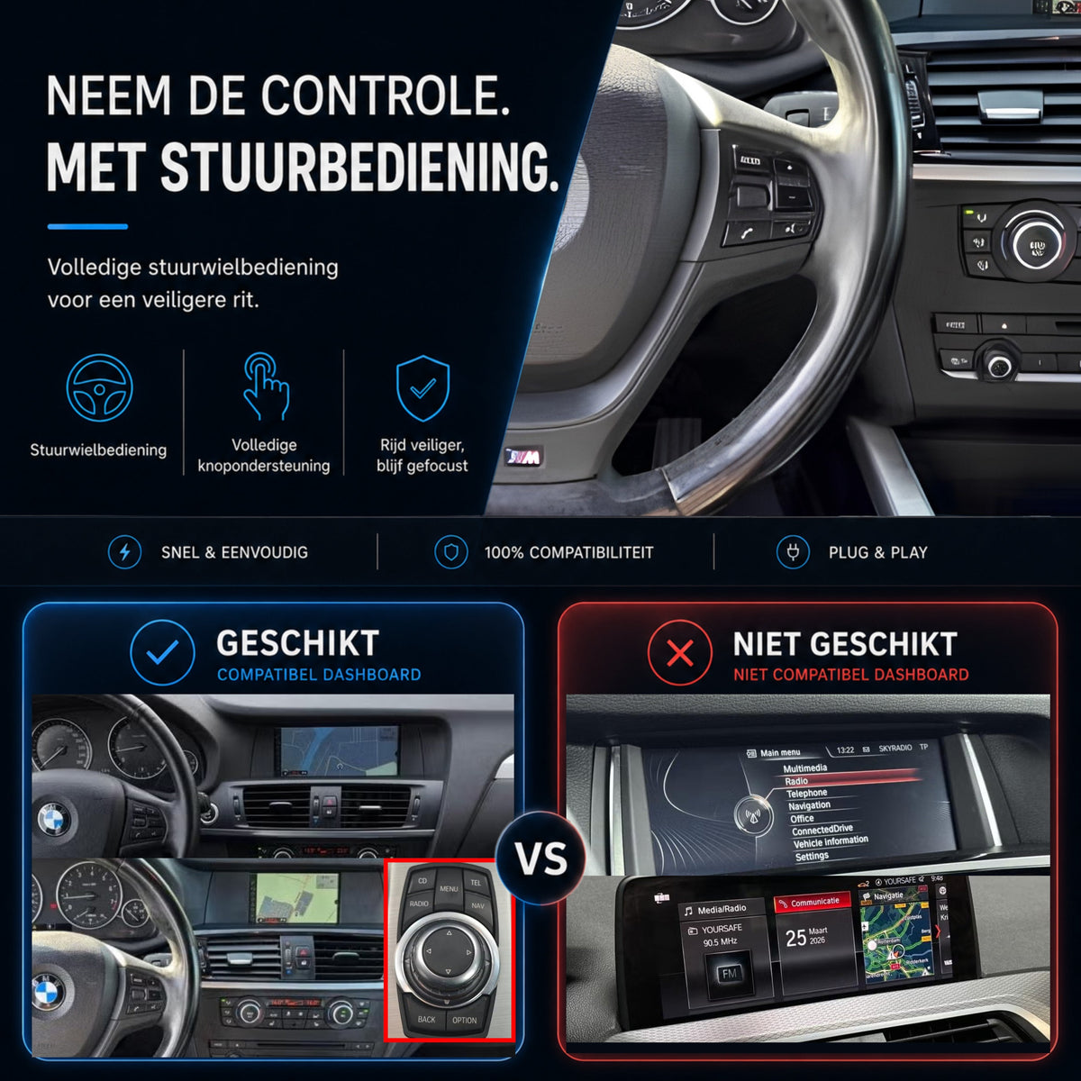 BMW X3 F25 | 2010 t/m 2013 | CarPlay & Android Auto Box | CIC-6