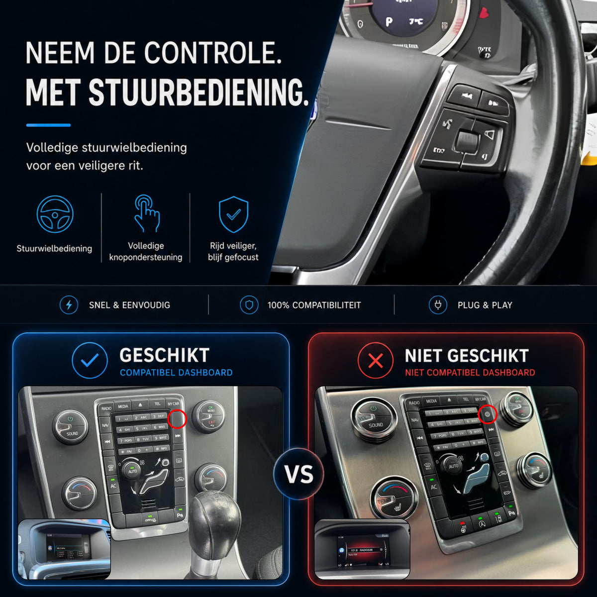 Volvo V60 | 2010 t/m 2013 | CarPlay & Android Auto Box | Sensus-6