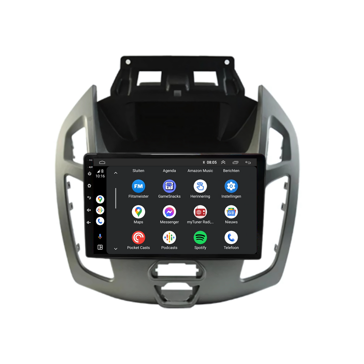 Ford Transit Tourneo Connect CarPlay & Android Auto autoradio | 2013 t/m 2018 | Android 15 | Davilon | Grijs-3