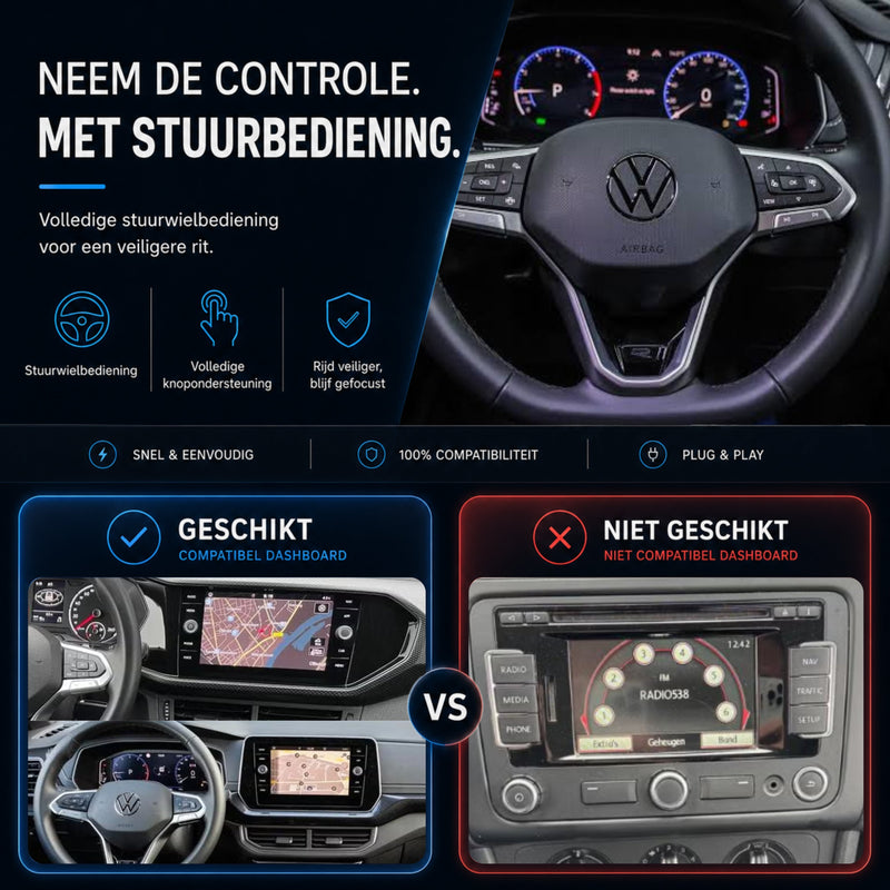 Volkswagen T-Cross | 2019 t/m 2026 | CarPlay & Android Auto Box | MIB-6