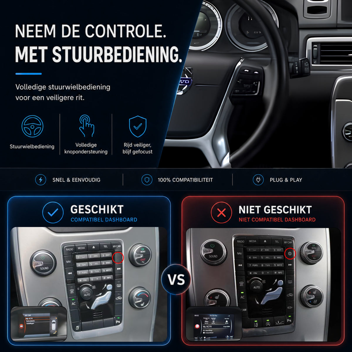 Volvo XC70 | 2011 t/m 2014 | CarPlay & Android Auto Box | Sensus-6
