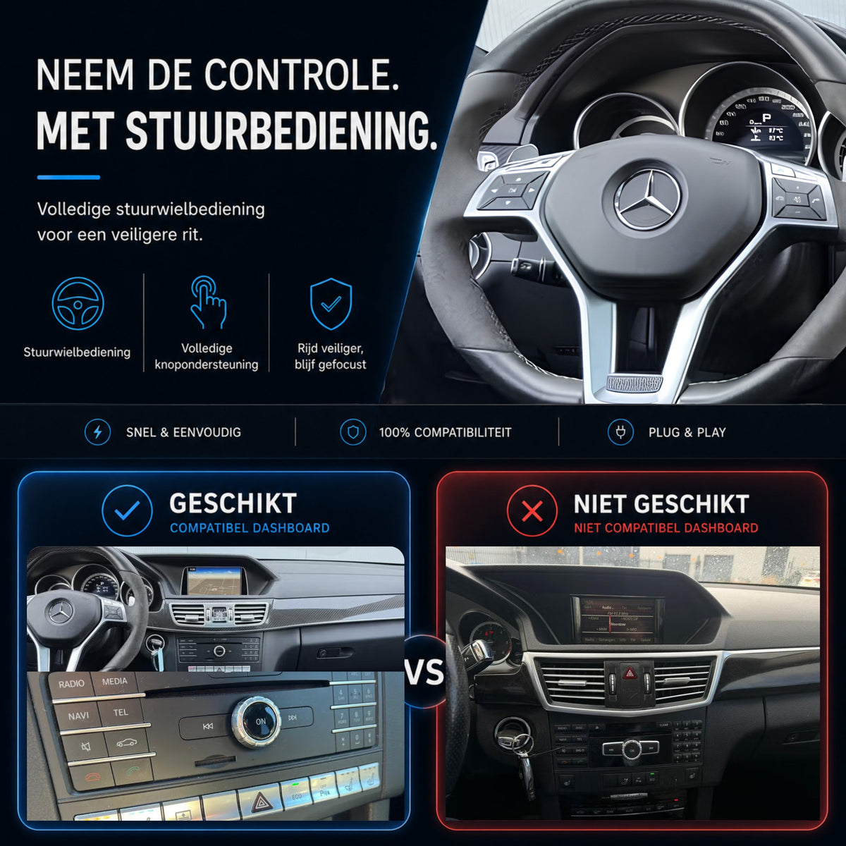 Mercedes E-Klasse W212 | 2015 t/m 2016 | CarPlay & Android Auto Box | NTG 5.0-6