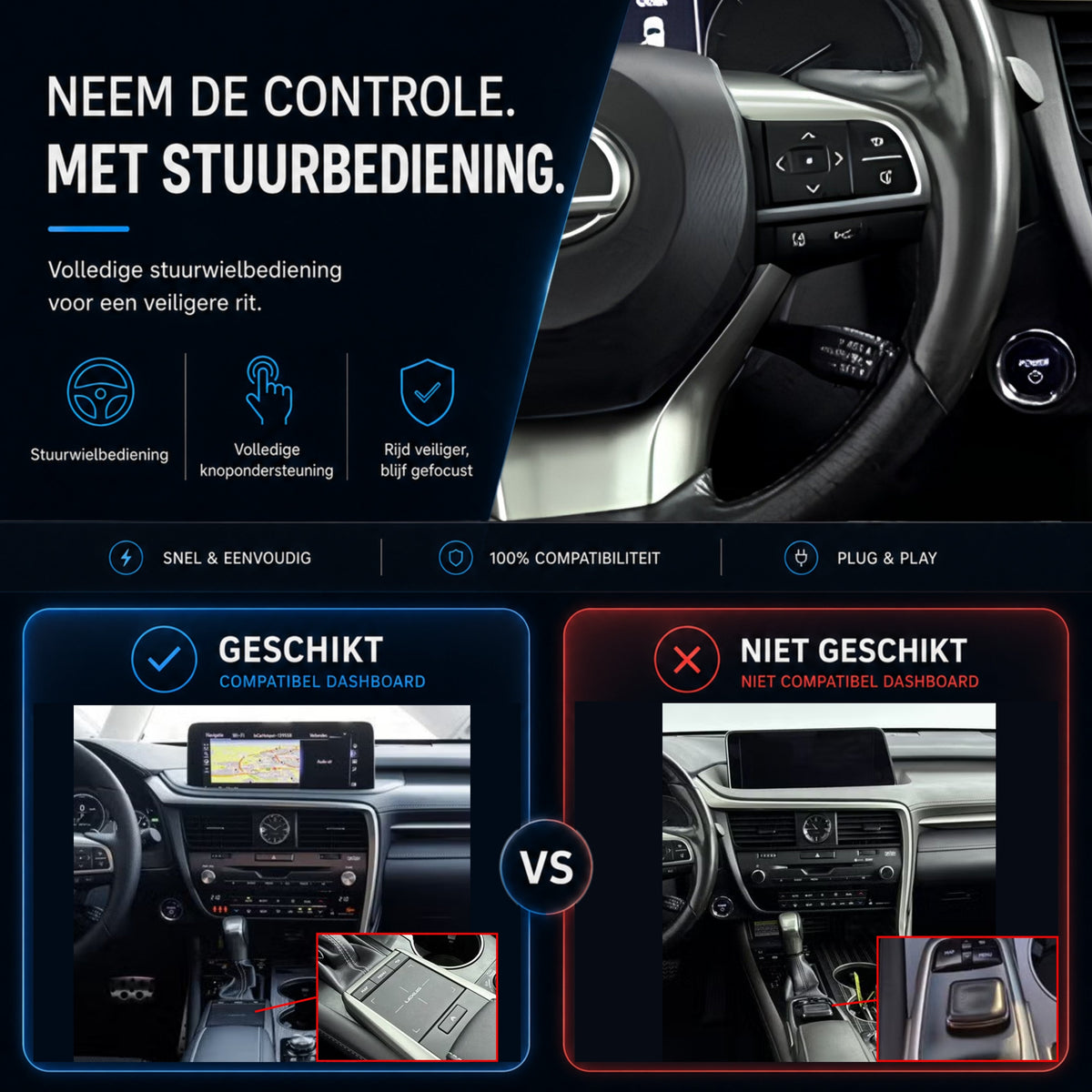 Lexus RX | 2019 t/m 2023 | CarPlay & Android Auto Box | Grote touchpad-6
