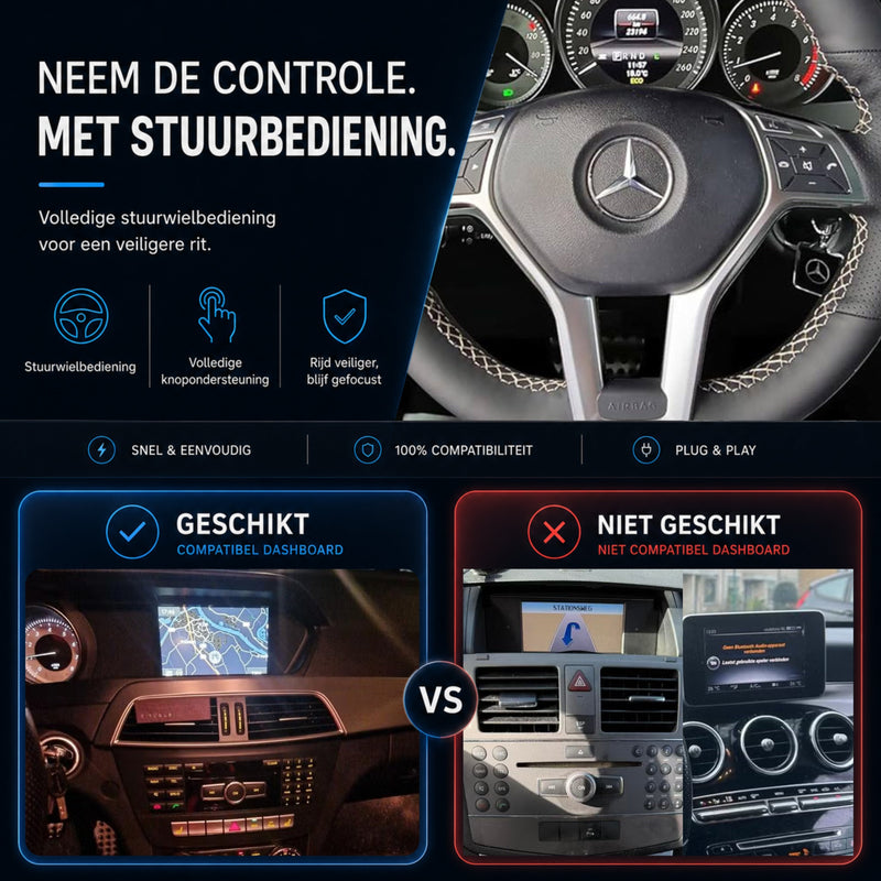 Mercedes C-Klasse W205 | 2011 t/m 2014 | CarPlay & Android Auto Box | NTG 4.5-6