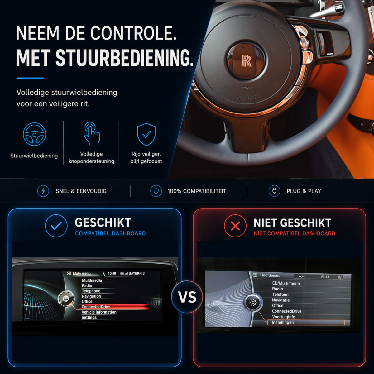 Rolls-Royce Dawn | 2015 t/m 2018 | CarPlay & Android Auto Box | NBT-6