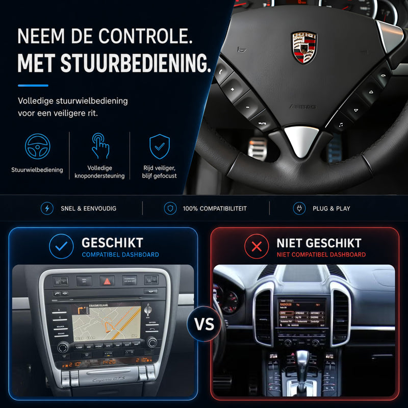 Porsche Cayenne (957) | 2009 t/m 2010 | CarPlay & Android Auto Box | PCM 3.0-6