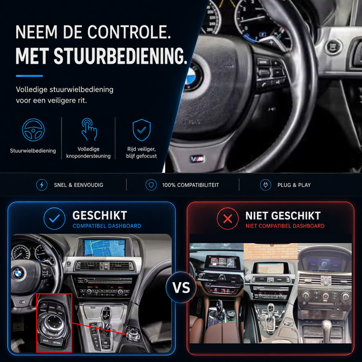 BMW 6 Serie E63/E64/F12/F13 | 2008 t/m 2012 | CarPlay & Android Auto Box | CIC-6