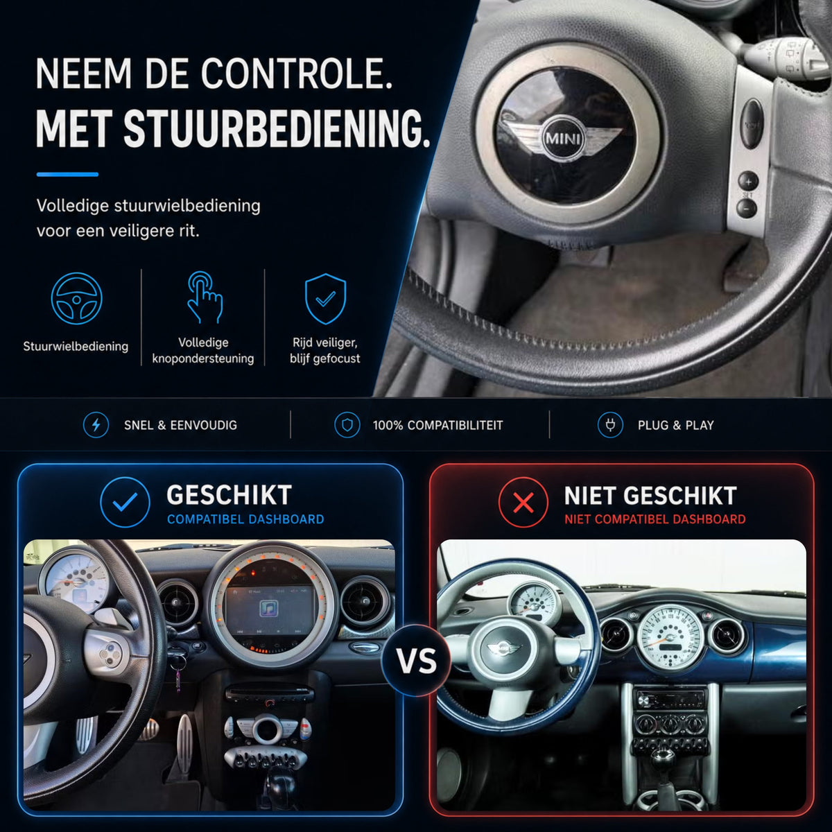 MINI Cooper | 2006 t/m 2010 | CarPlay & Android Auto Box-6