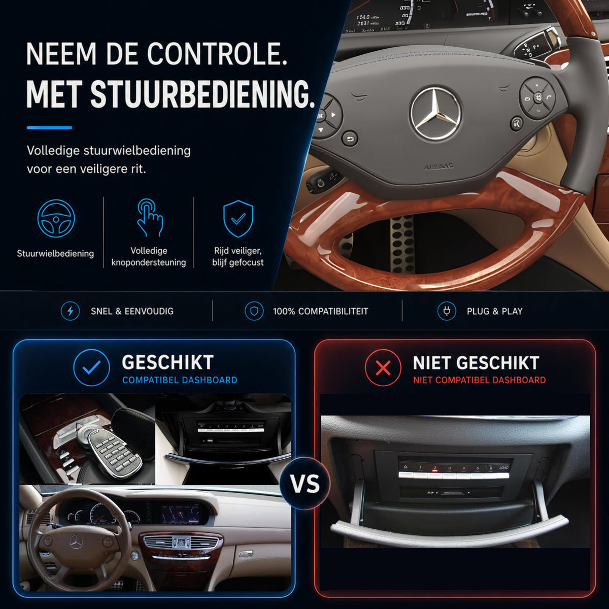 Mercedes CL-Klasse | 2006 t/m 2009 | CarPlay & Android Auto Box | NTG 3.0-6