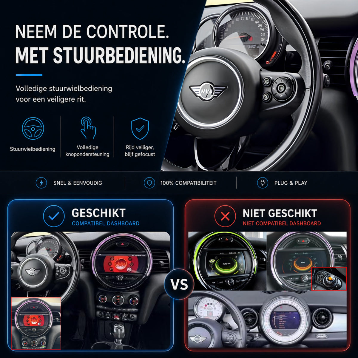 MINI Cabrio | 2018 t/m 2020 | CarPlay & Android Auto Box-6