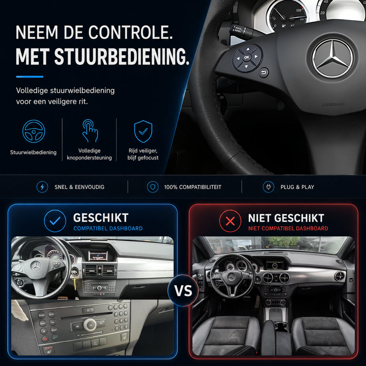 Mercedes GLK-Klasse | 2008 t/m 2011 | CarPlay & Android Auto Box | NTG 4.0-6