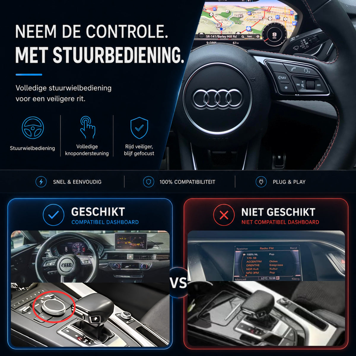 Audi A5, Audi S5 en Audi RS5 | 2017 t/m 2019 | CarPlay & Android Auto Box | MIB-6