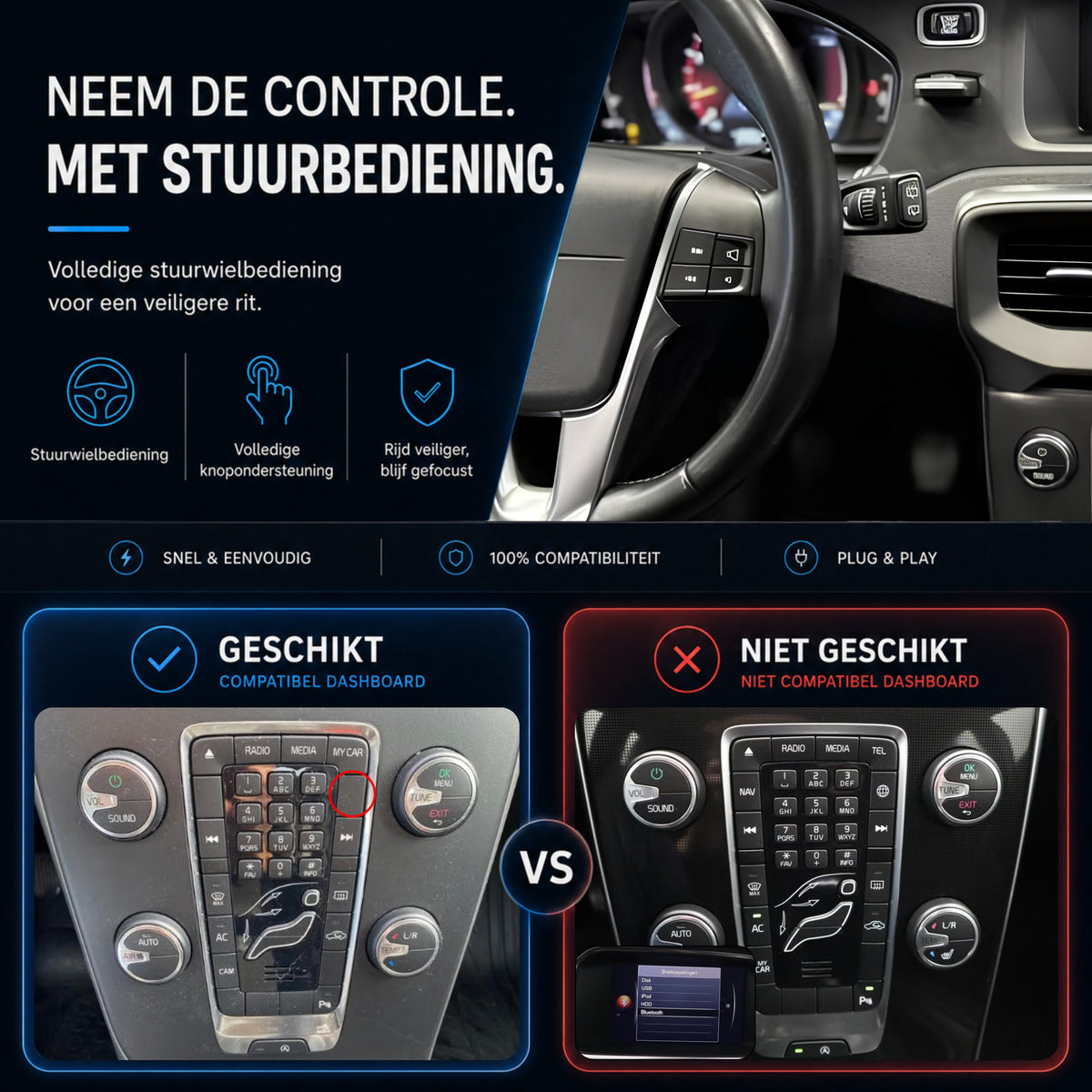 Volvo V40 | 2012 t/m 2014 | CarPlay & Android Auto Box | Sensus-6